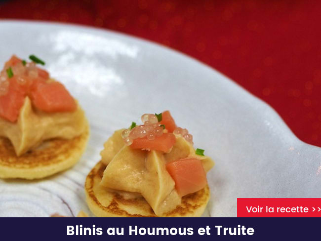 Blinis au Houmous et Truite